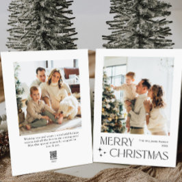 ミニマルエレガントリストクリスマスグリーティング2写真 シーズンカード