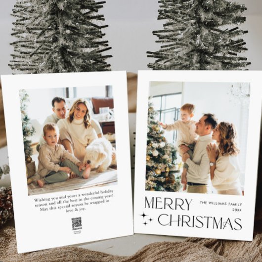ミニマルエレガントリストクリスマスグリーティング2写真 シーズンカード