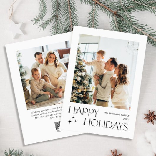 ミニマルエレガントリストクリスマスグリーティング2写真 シーズンカード