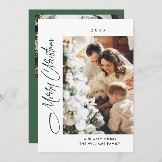 ミニマルエレガントリストクリスマスグリーティング2写真 シーズンカード (正面/裏面)