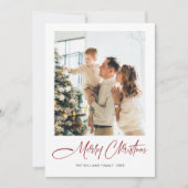 ミニマルエレガントリストクリスマスグリーティング2写真 シーズンカード (正面)