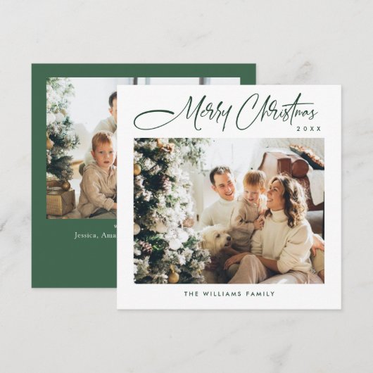 ミニマルエレガントリストクリスマスグリーティング2写真 シーズンカード (正面/裏面)
