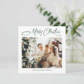 ミニマルエレガントリストクリスマスグリーティング2写真 シーズンカード (スタンド正面)