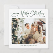 ミニマルエレガントリストクリスマスグリーティング2写真 シーズンカード (正面)