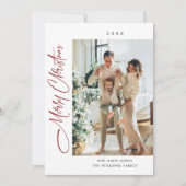 ミニマルエレガントリストクリスマスグリーティング2写真 シーズンカード (正面)