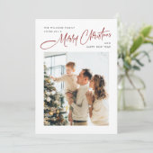 ミニマルエレガントリストクリスマスグリーティング2写真 シーズンカード (スタンド正面)