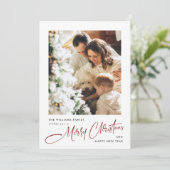 ミニマルエレガントリストクリスマスグリーティング2写真 シーズンカード (スタンド正面)