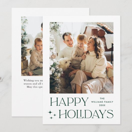 ミニマルエレガントリストクリスマスグリーティング2写真 シーズンカード (正面/裏面)