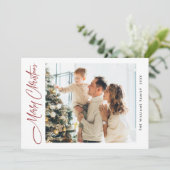 ミニマルエレガントリストクリスマスグリーティング2写真 シーズンカード (スタンド正面)