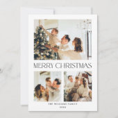 ミニマルエレガントリストクリスマスグリーティング3写真 シーズンカード (正面)