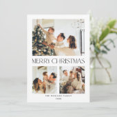 ミニマルエレガントリストクリスマスグリーティング3写真 シーズンカード (スタンド正面)