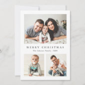 ミニマルエレガントリストクリスマスグリーティング3写真 シーズンカード (正面)