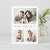 ミニマルエレガントリストクリスマスグリーティング3写真 シーズンカード (スタンド正面)
