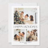 ミニマルエレガントリストクリスマスグリーティング3写真 シーズンカード (正面)