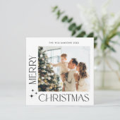 ミニマルエレガントリストクリスマスグリーティング3写真 シーズンカード (スタンド正面)