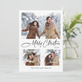 ミニマルエレガントリストクリスマスグリーティング3写真 シーズンカード (スタンド正面)