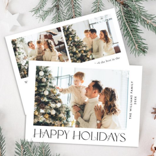 ミニマルエレガントリストクリスマスグリーティング3写真 シーズンカード