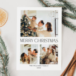 ミニマルエレガントリストクリスマスグリーティング3写真 シーズンカード