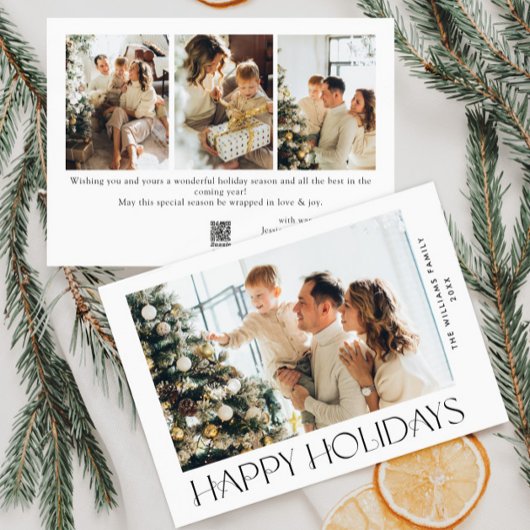 ミニマルエレガントリストクリスマスグリーティング3写真 シーズンカード