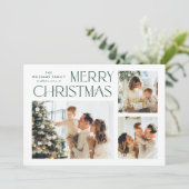 ミニマルエレガントリストクリスマスグリーティング3写真 シーズンカード (スタンド正面)