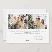 ミニマルエレガントリストクリスマスグリーティング3写真 シーズンカード (裏面)