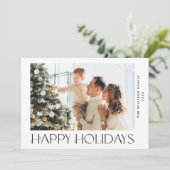 ミニマルエレガントリストクリスマスグリーティング3写真 シーズンカード (スタンド正面)