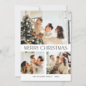 ミニマルエレガントリストクリスマスグリーティング3写真 シーズンカード (正面)