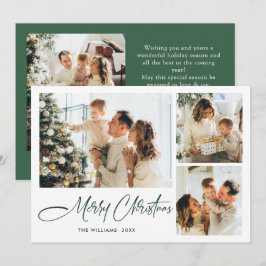 ミニマルエレガントリストクリスマスグリーティング4写真 シーズンカード