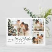 ミニマルエレガントリストクリスマスグリーティング4写真 シーズンカード (スタンド正面)