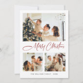 ミニマルエレガントリストクリスマスグリーティング4写真 シーズンカード (正面)