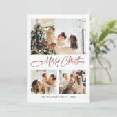 ミニマルエレガントリストクリスマスグリーティング4写真 シーズンカード (スタンド正面)