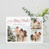 ミニマルエレガントリストクリスマスグリーティング4写真 シーズンカード (スタンド正面)