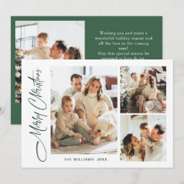 ミニマルエレガントリストクリスマスグリーティング4写真 シーズンカード