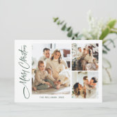 ミニマルエレガントリストクリスマスグリーティング4写真 シーズンカード (スタンド正面)