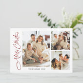 ミニマルエレガントリストクリスマスグリーティング4写真 シーズンカード (スタンド正面)