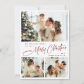 ミニマルエレガントリストクリスマスグリーティング4写真 シーズンカード (正面)