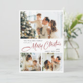 ミニマルエレガントリストクリスマスグリーティング4写真 シーズンカード (スタンド正面)