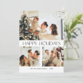 ミニマルエレガントリストクリスマスグリーティング4写真 シーズンカード (スタンド正面)