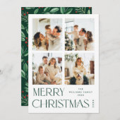 ミニマルエレガントリストクリスマスグリーティング4写真 シーズンカード (正面/裏面)