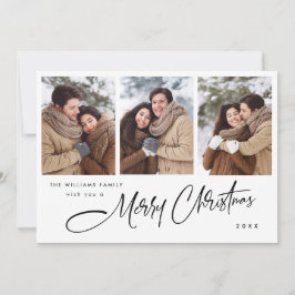 ミニマルエレガントリストクリスマスグリーティング4写真 シーズンカード