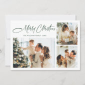 ミニマルエレガントリストクリスマスグリーティング4写真 シーズンカード (正面)