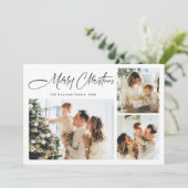 ミニマルエレガントリストクリスマスグリーティング4写真 シーズンカード (スタンド正面)