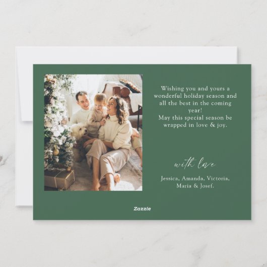 ミニマルエレガントリストクリスマスグリーティング4写真 シーズンカード (裏面)