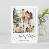 ミニマルエレガントリストクリスマスグリーティング4写真 シーズンカード (スタンド正面)