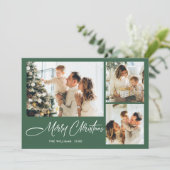 ミニマルエレガントリストクリスマスグリーティング4写真 シーズンカード (スタンド正面)
