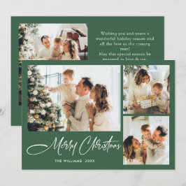 ミニマルエレガントリストクリスマスグリーティング4写真 シーズンカード