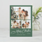 ミニマルエレガントリストクリスマスグリーティング4写真 シーズンカード (スタンド正面)