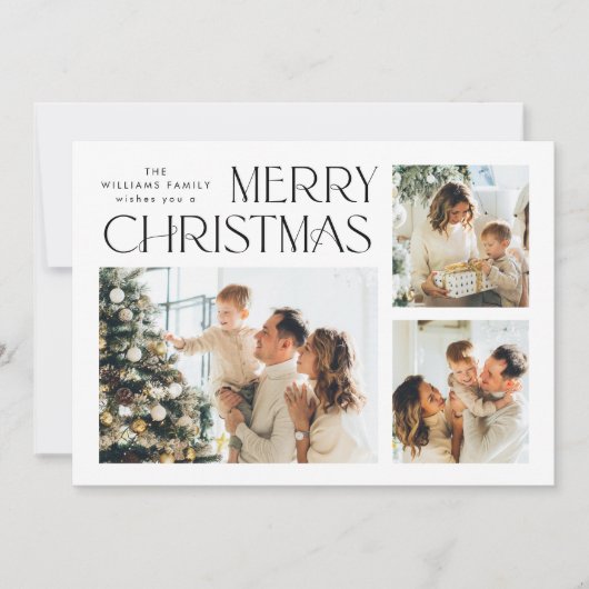 ミニマルエレガントリストクリスマスグリーティング4写真 シーズンカード (正面)