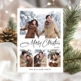 ミニマルエレガントリストクリスマスグリーティング4写真 シーズンカード