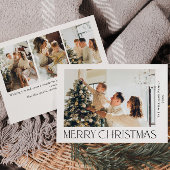 ミニマルエレガントリストクリスマスグリーティング4写真 シーズンカード